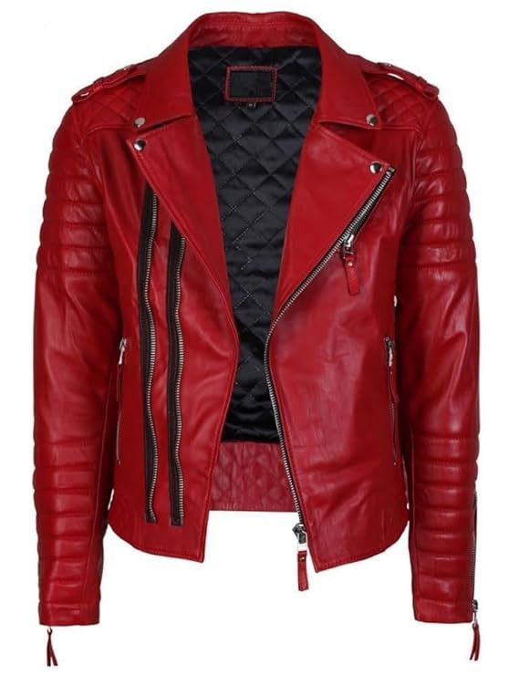 NATURAL LEATHER Men's Red Leather Jacket (ZL_JK_49_Red,Size :- S to 2XL)